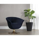 Carine Quilted Abbington Navy Swivel Lounge Chair, Swivel